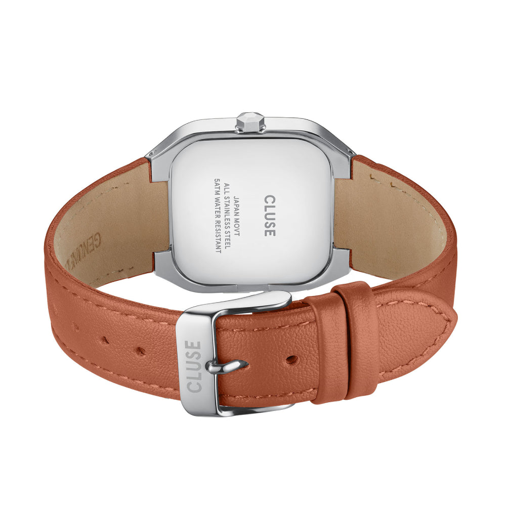 CLUSE Quadrus Multi, Leather, Light Brown, Silver Colour CW26208