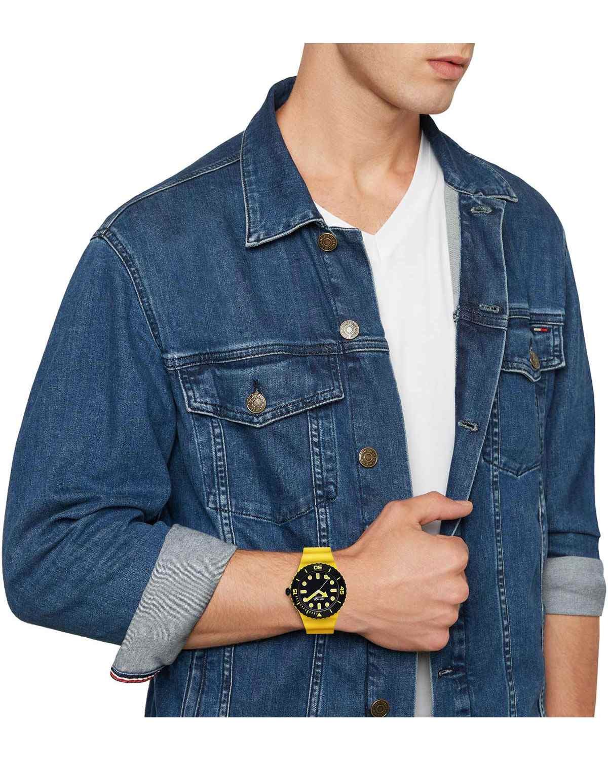 Ρολόι HIP HOP Master Yellow/Black Silicone Strap Gift Set