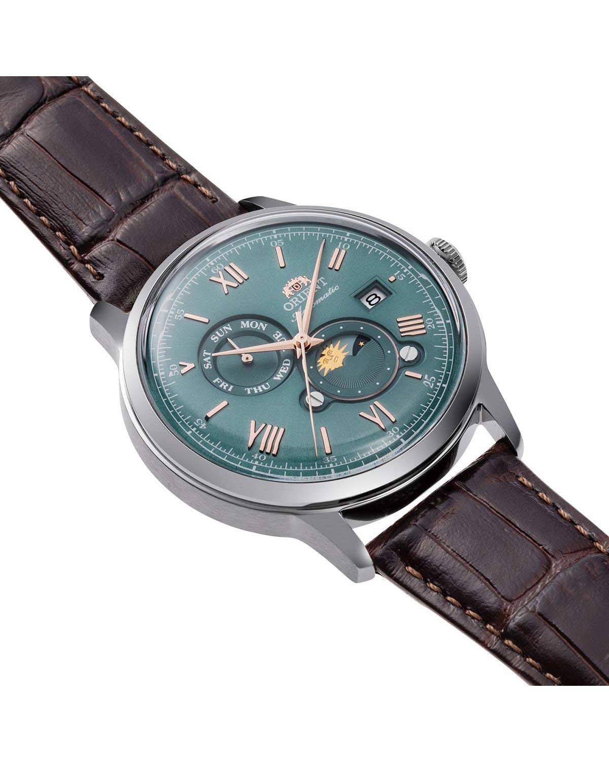 Ρολόι ORIENT Classic Sun and Moon Automatic Brown Leather Strap
