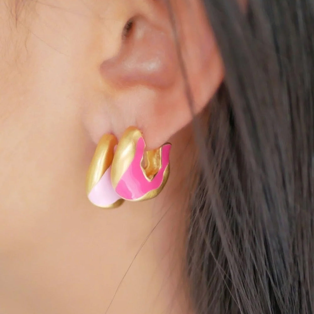 Enamel Hoops Amelia Light Pink E272GM