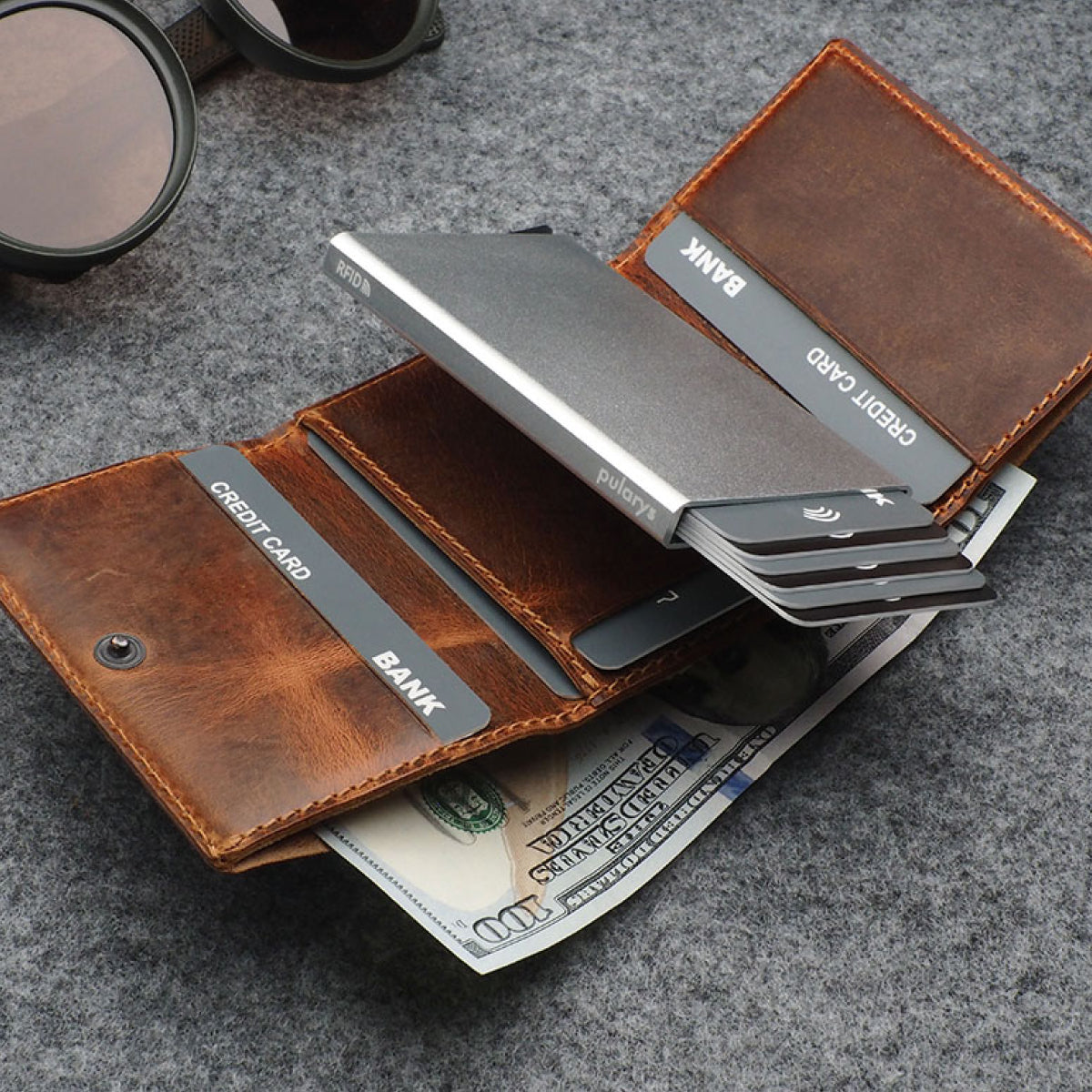 Pularys Bosto RFID Vintage Saddle Leather Brown 169331007