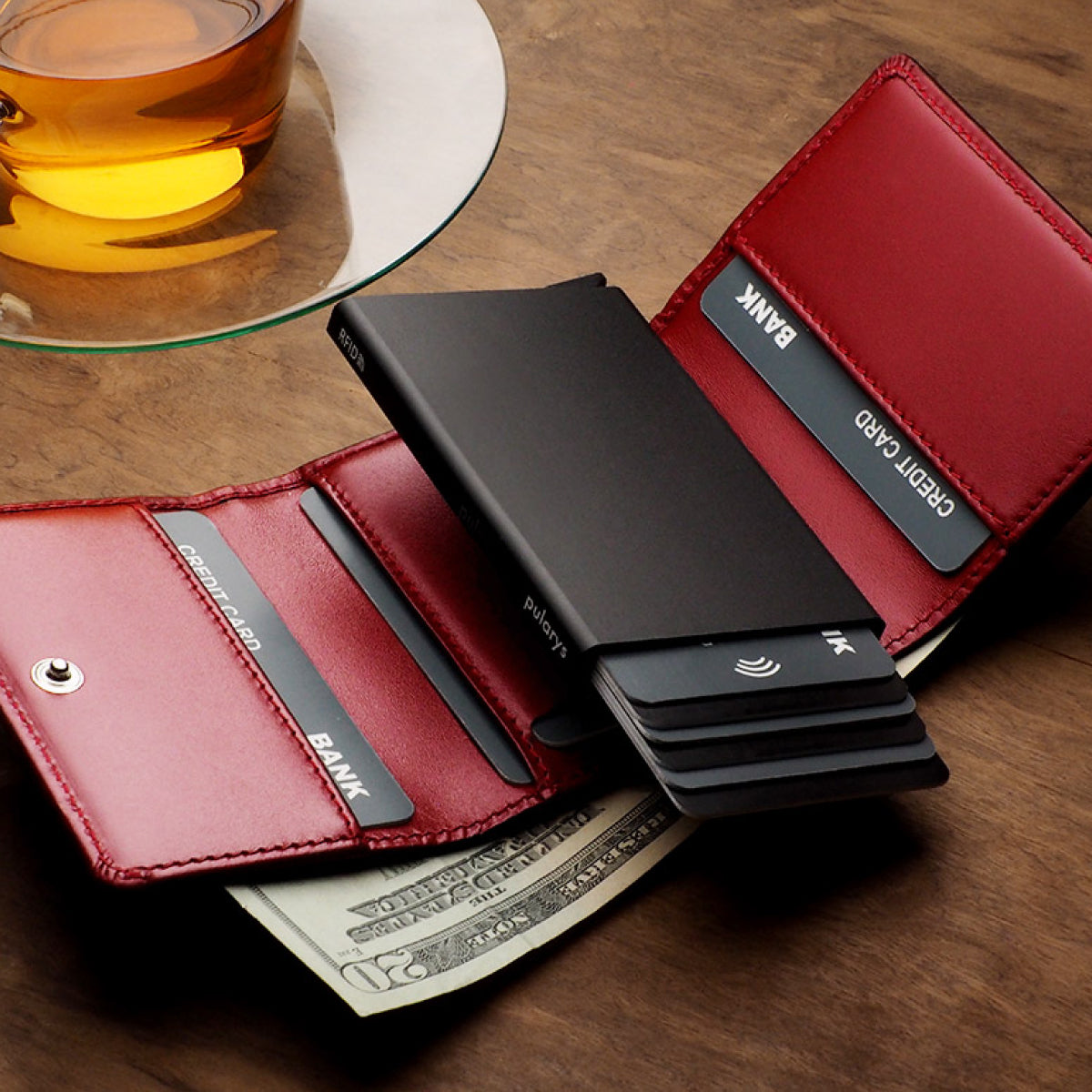 Pularys Bosto RFID Italia Leather Red 172713111