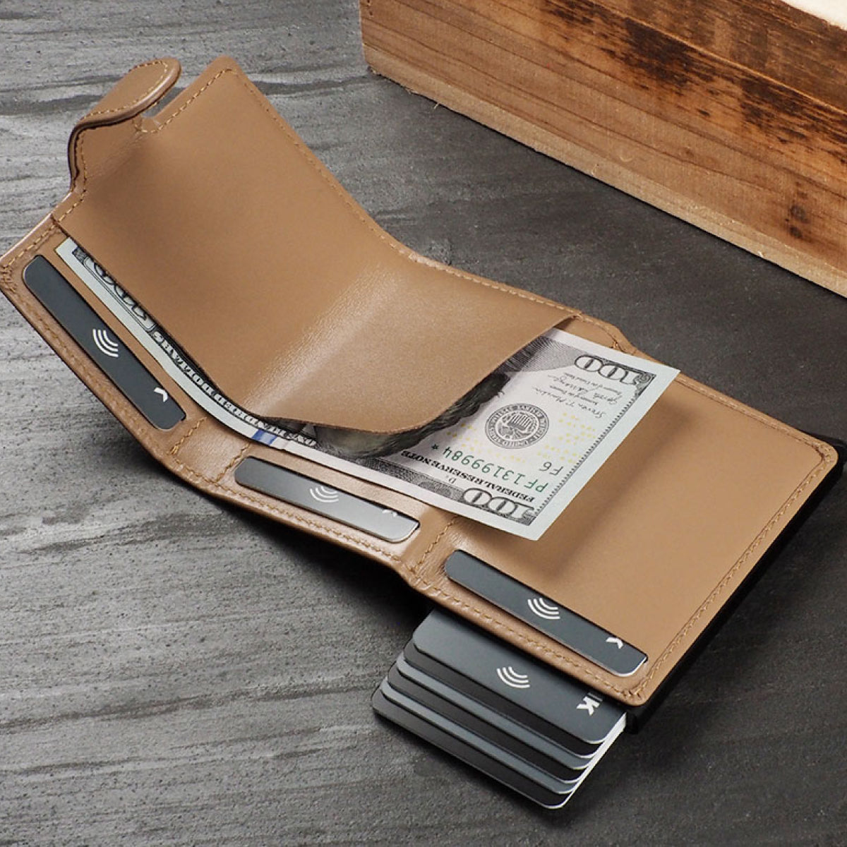 Pularys Sozo Zip Rfid Italia Leather Beige 173113110