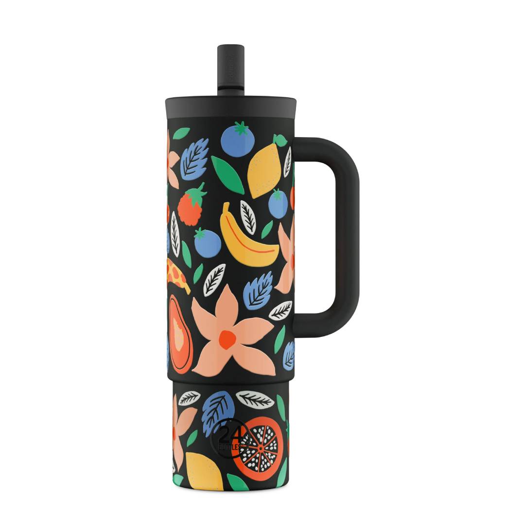 24BOTTLES Straw Cup Tropical Noir 800 ml