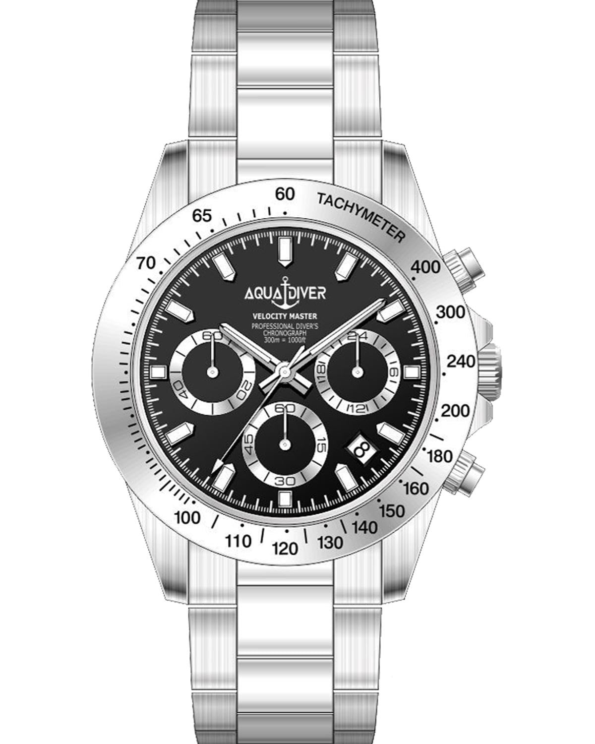 Ρολόι AQUADIVER Velocity Master Chronograph Silver Stainless Steel Bracelet