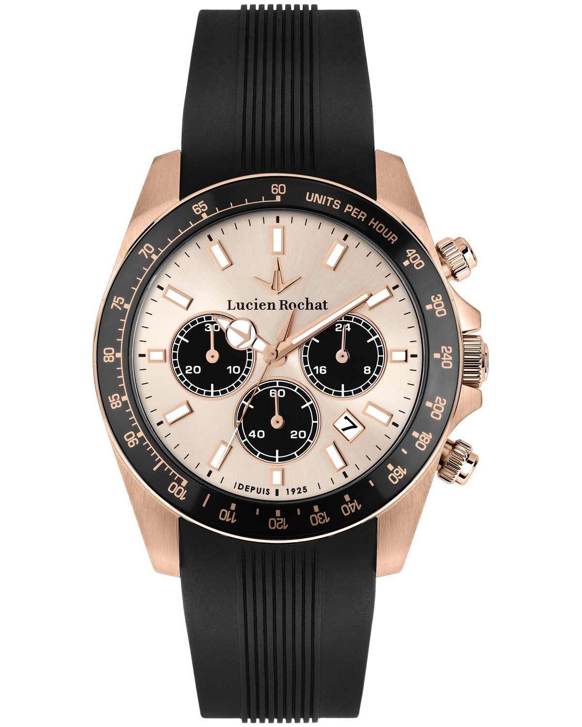 Ρολόι LUCIEN ROCHAT Leman Chronograph Black Silicone Strap