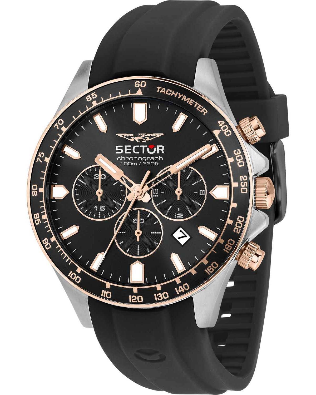 Ρολόι SECTOR 230 Chronograph Black Silicone Strap