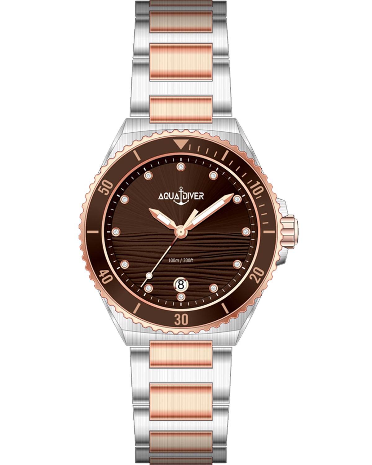 Ρολόι AQUADIVER Oceana Swarovski Two Tone Stainless Steel Bracelet