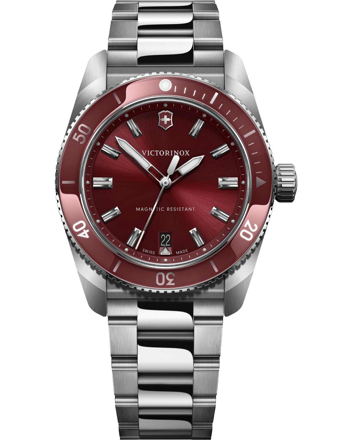 Ανδρικό ρολόι VICTORINOX Maverick με ασημί μπρασελέ από ανοξείδωτο ατσάλι