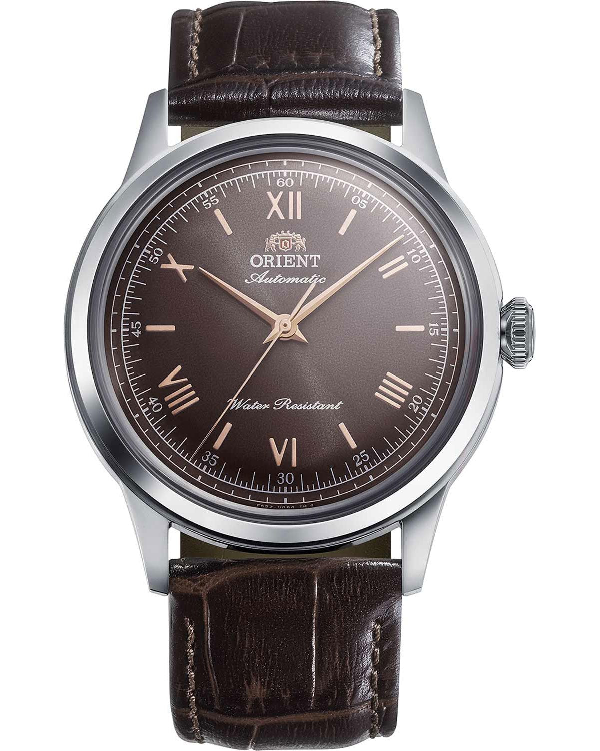 Ανδρικό ρολόι ORIENT Classic Bambino αυτόματο με καφέ δερμάτινο λουράκι