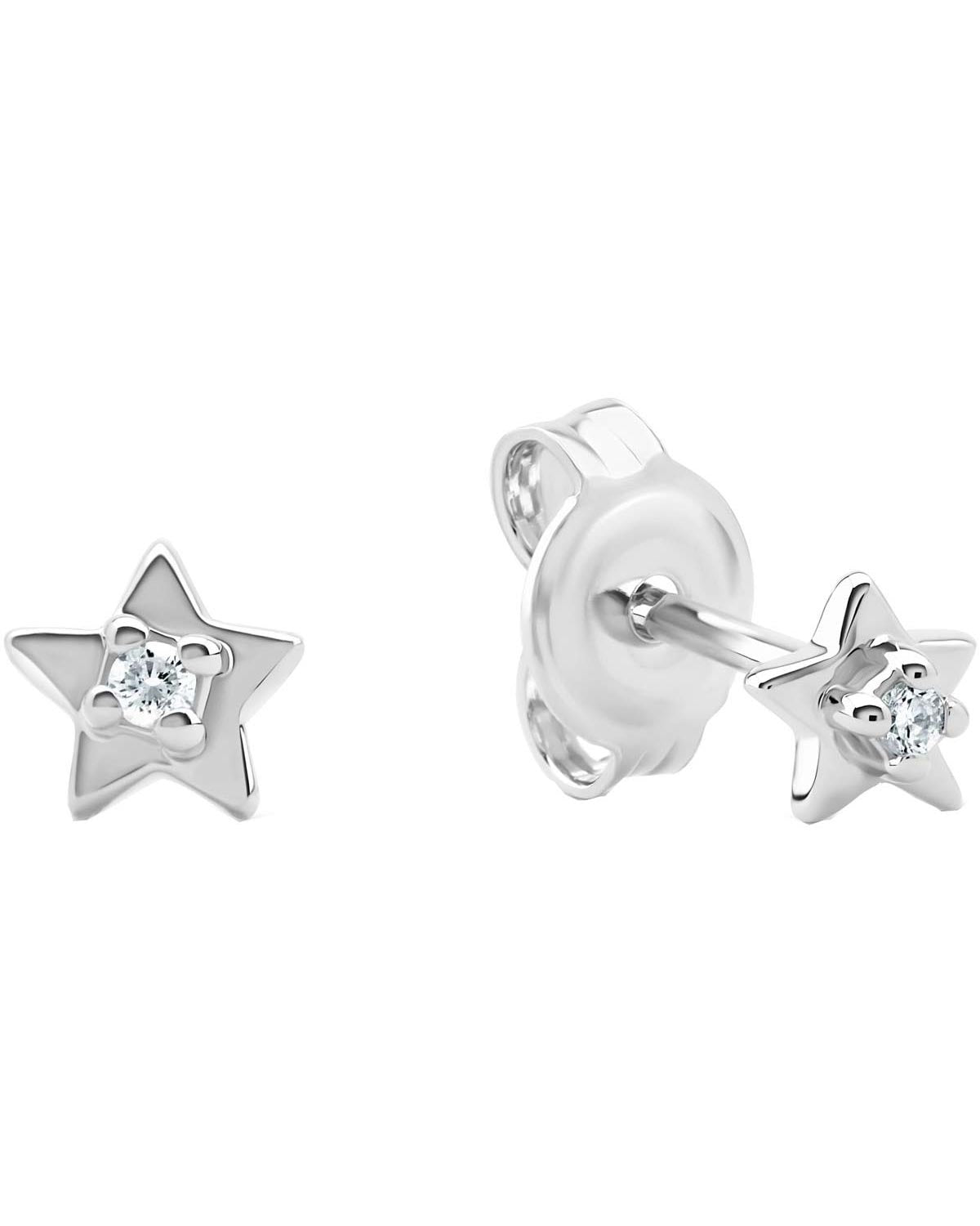 Σκουλαρίκια ESPRIT Star από επιροδιωμένο Ασήμι 925 με διαμάντι