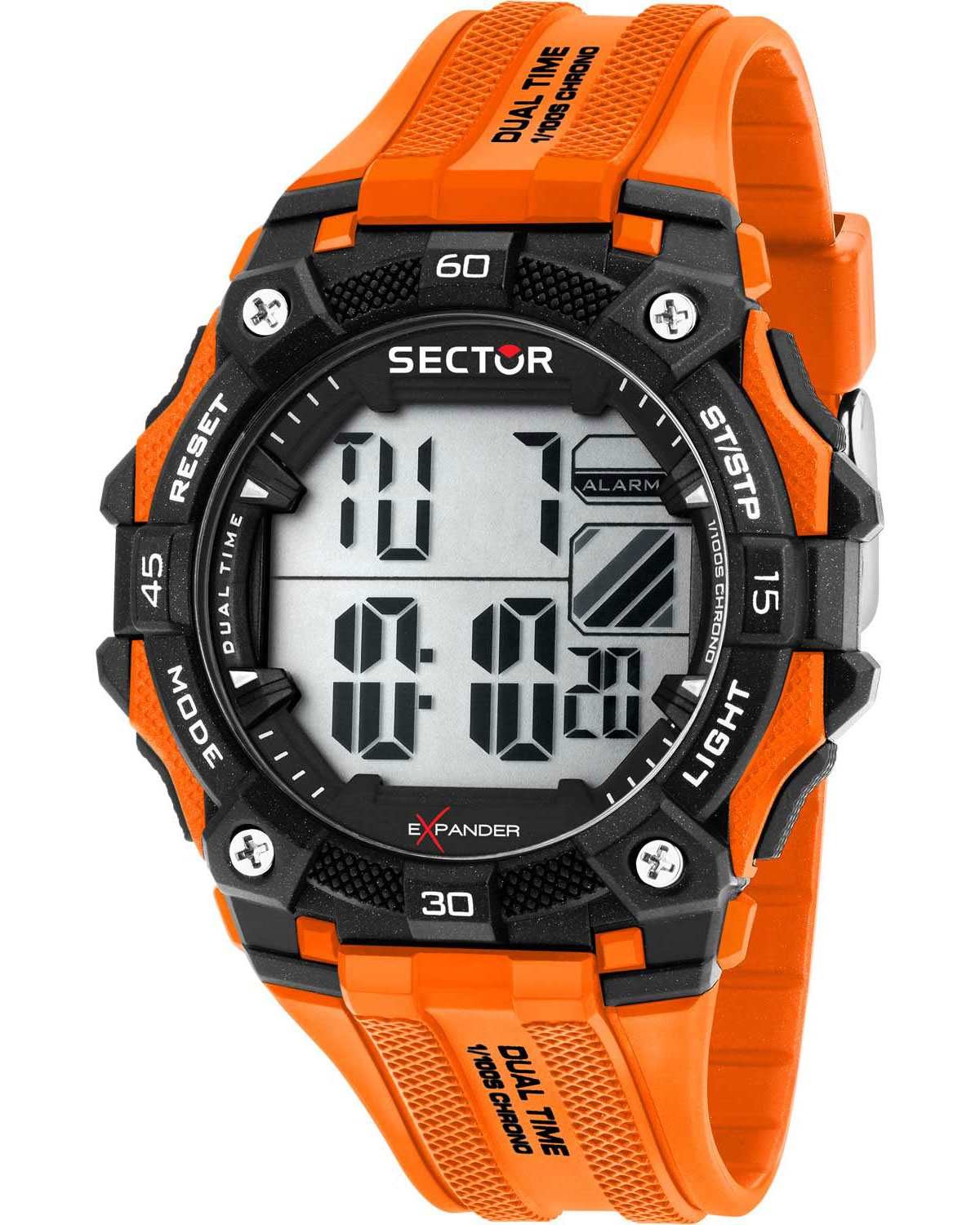 Ρολόι SECTOR EX-51 Dual Time Chronograph Orange Plastic Strap