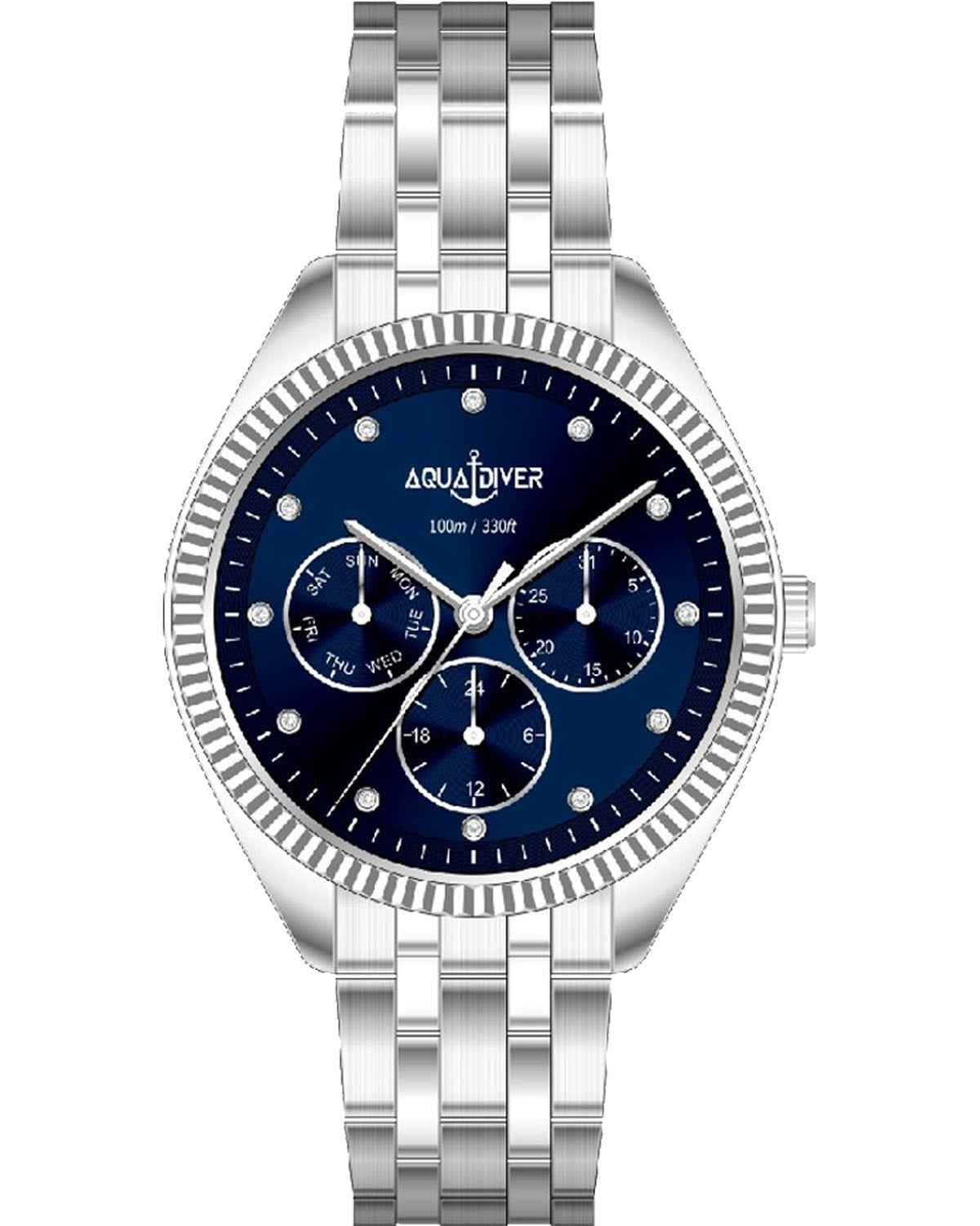 Ρολόι AQUADIVER Mermaid Swarovski Silver Stainless Steel Bracelet