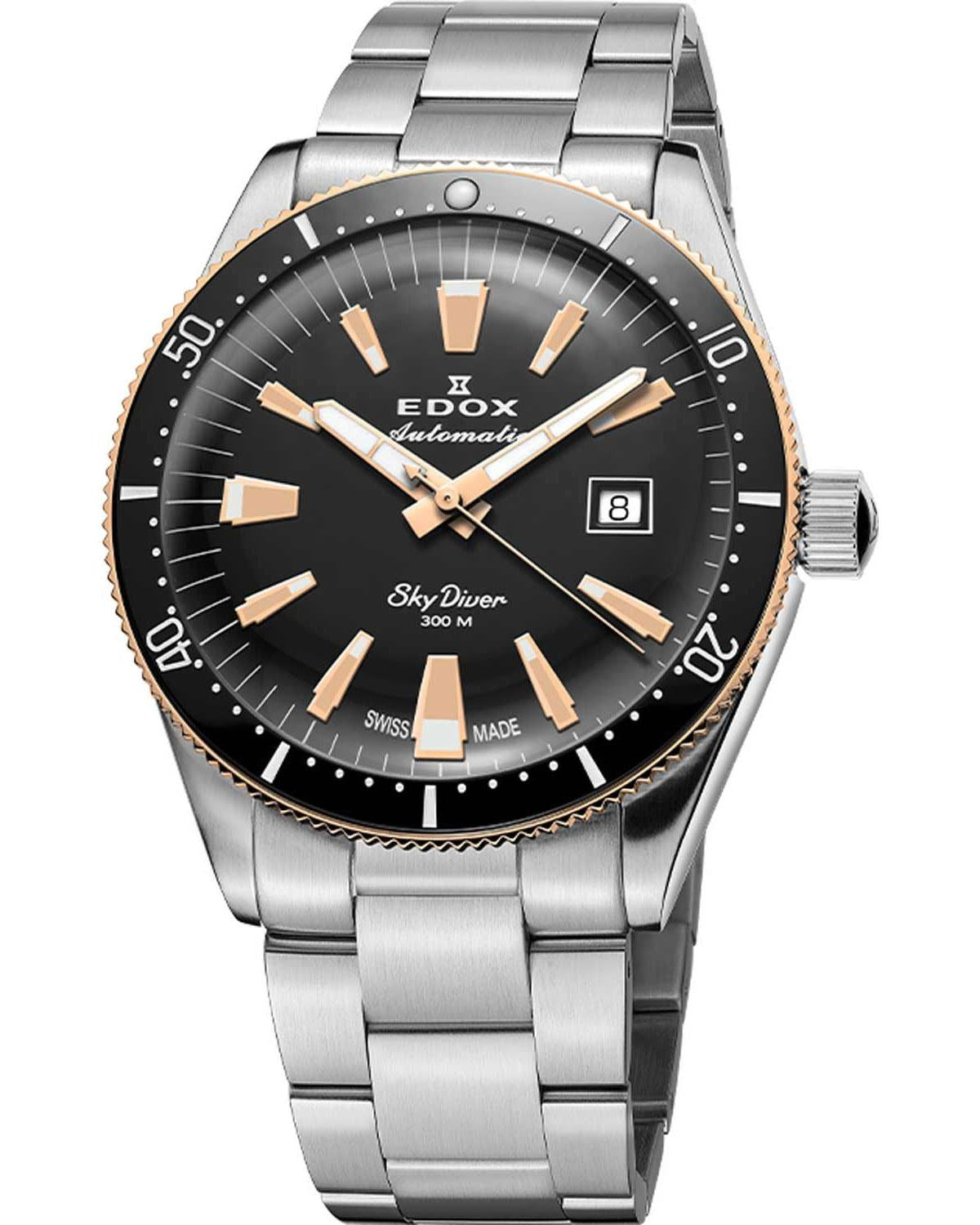 EDOX Skydiver Automatic Silver Stainless Steel Bracelet Limited Edition