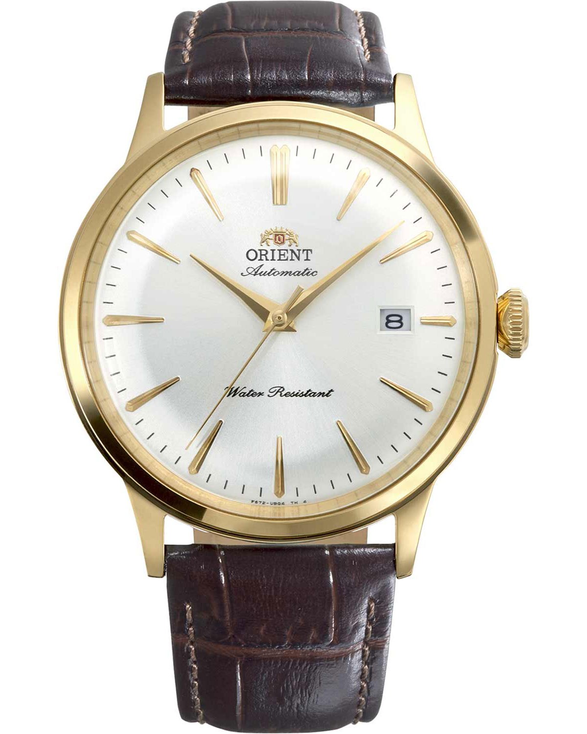 Ανδρικό ρολόι ORIENT Classic Bambino αυτόματο με καφέ δερμάτινο λουράκι