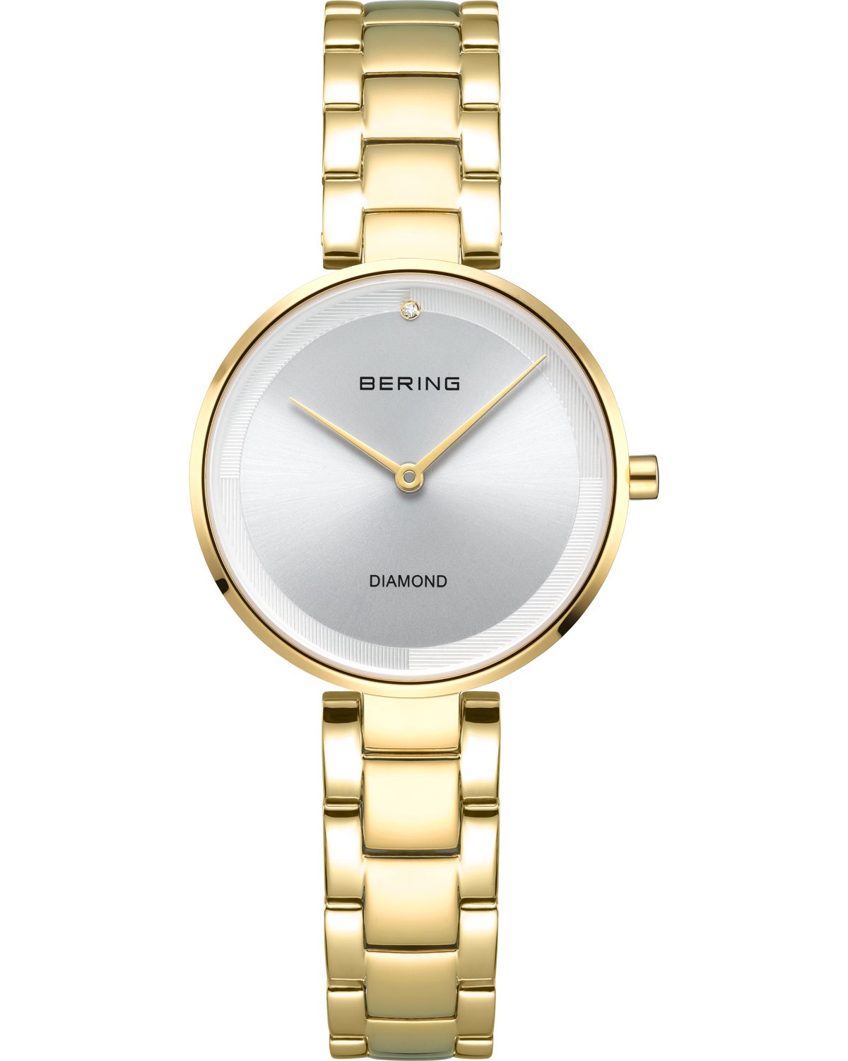 Γυναικείο ρολόι BERING Classic με χρυσό μπρασελέ από ατσάλι και διαμάντια