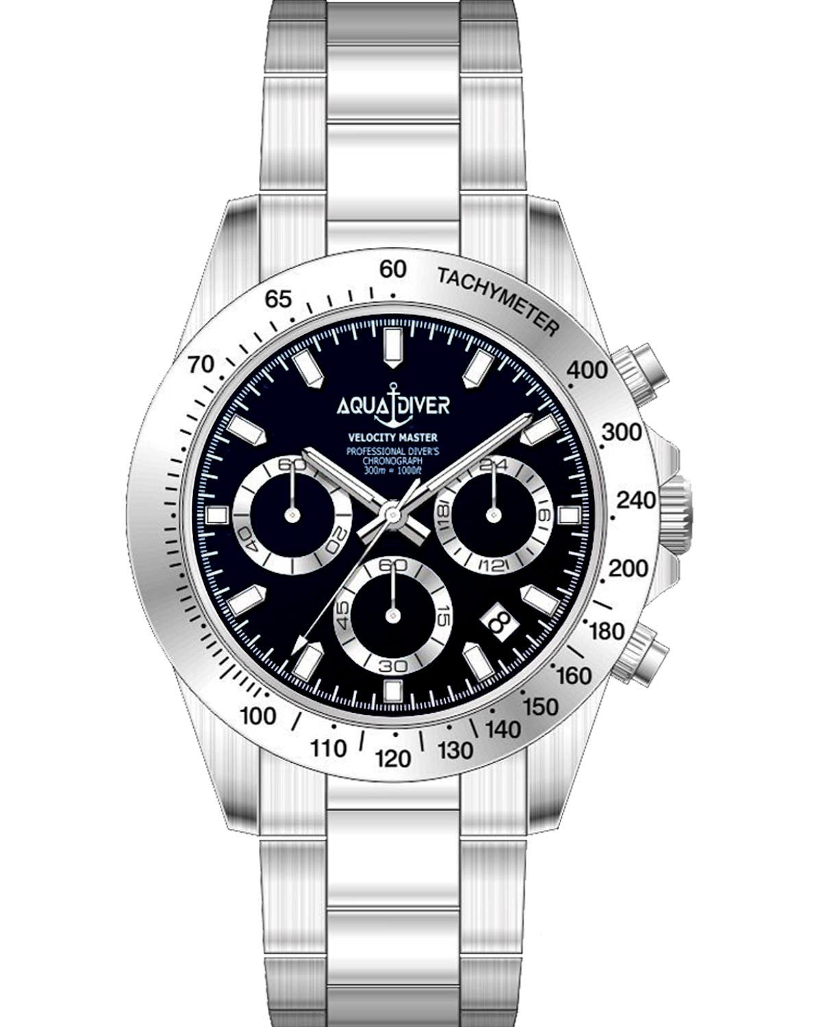 Ρολόι AQUADIVER Velocity Master Chronograph Silver Stainless Steel Bracelet