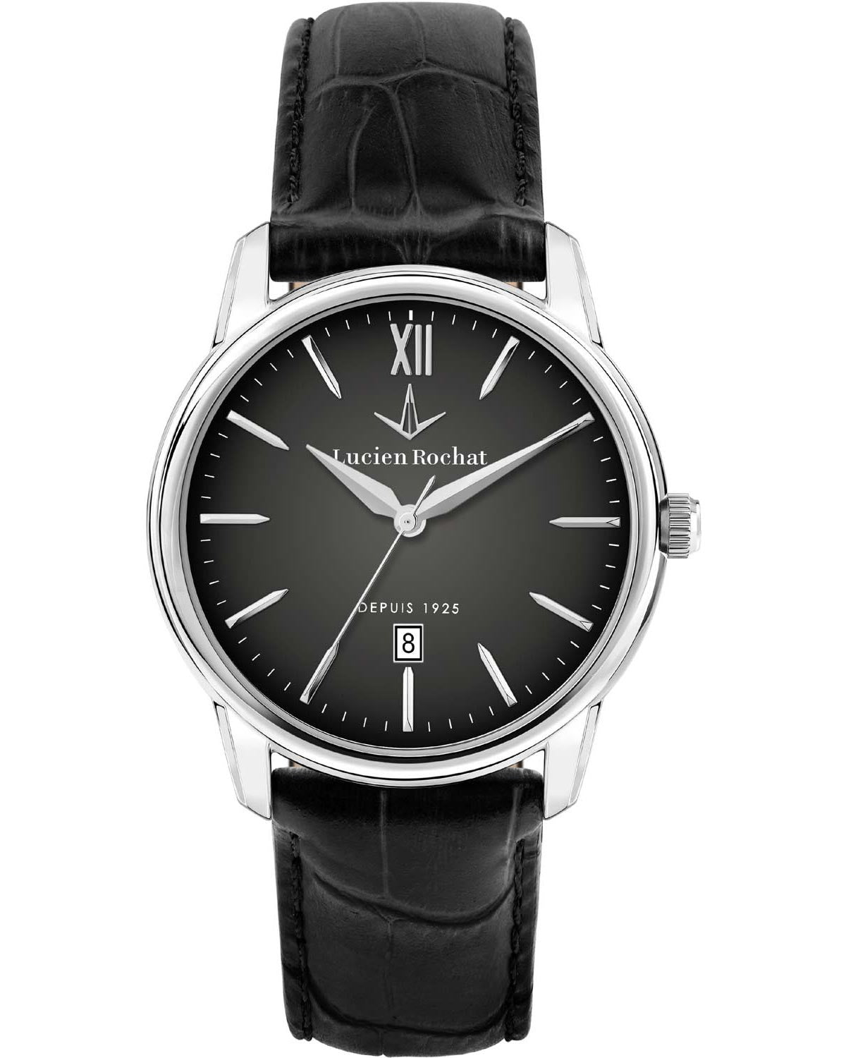 Ρολόι LUCIEN ROCHAT Iconic Black Leather Strap