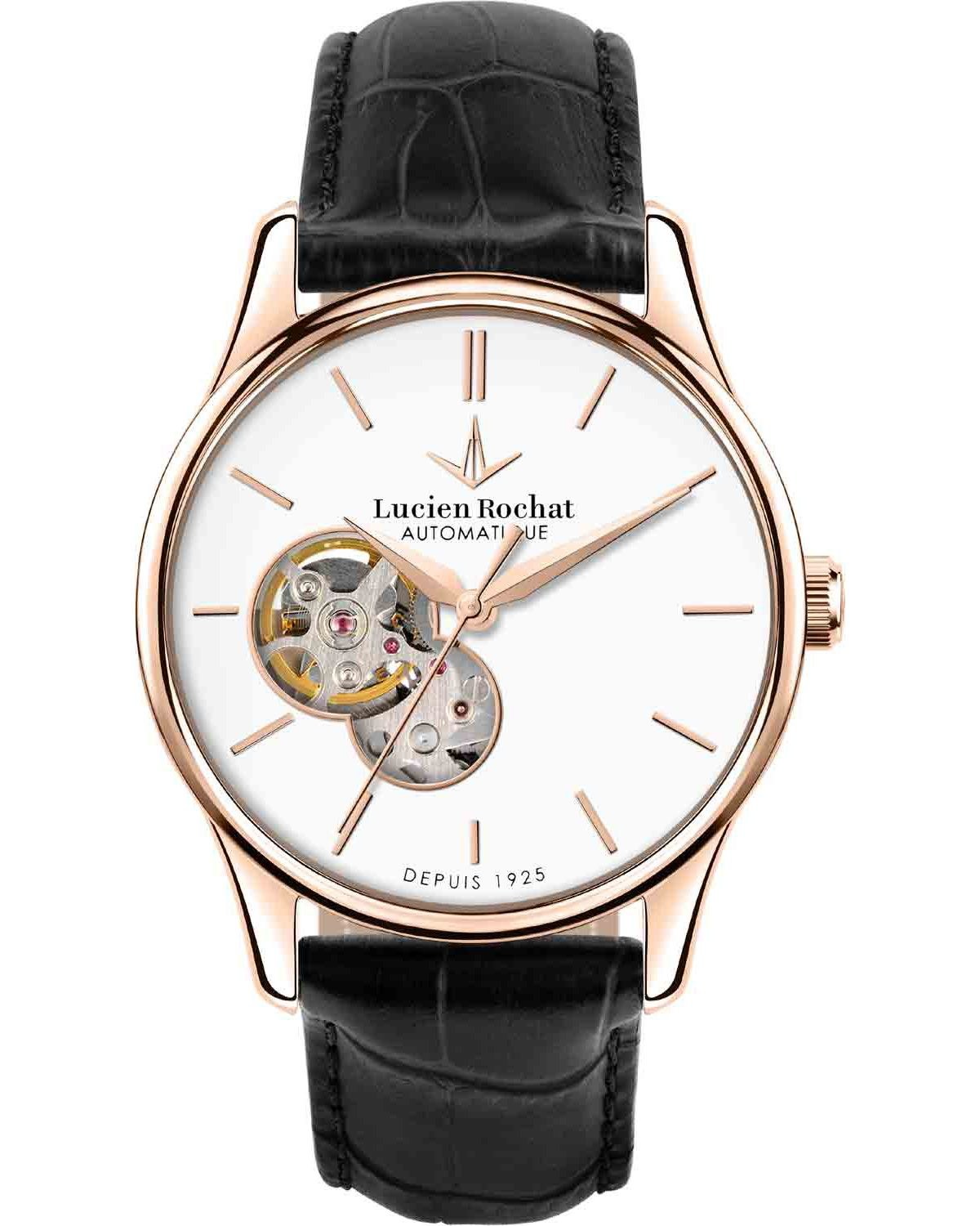 LUCIEN ROCHAT Montreux Automatic Black Leather Strap