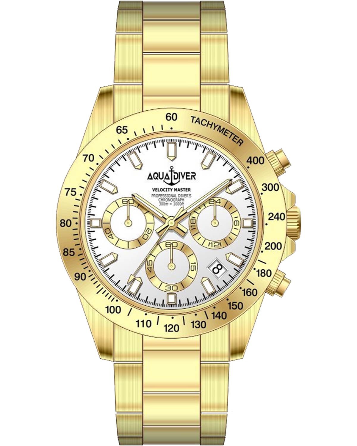 Ρολόι AQUADIVER Velocity Master Chronograph Gold Stainless Steel Bracelet