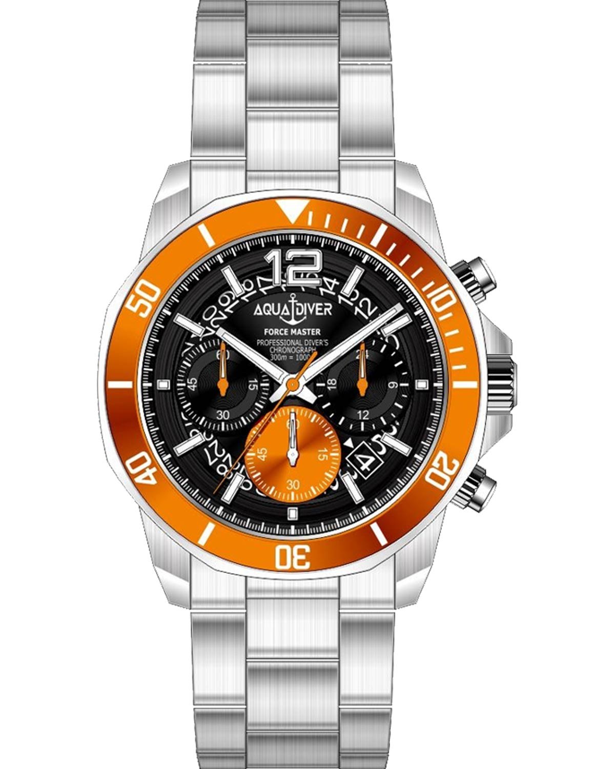 Ρολόι AQUADIVER Force Master Chronograph Silver Stainless Steel Bracelet