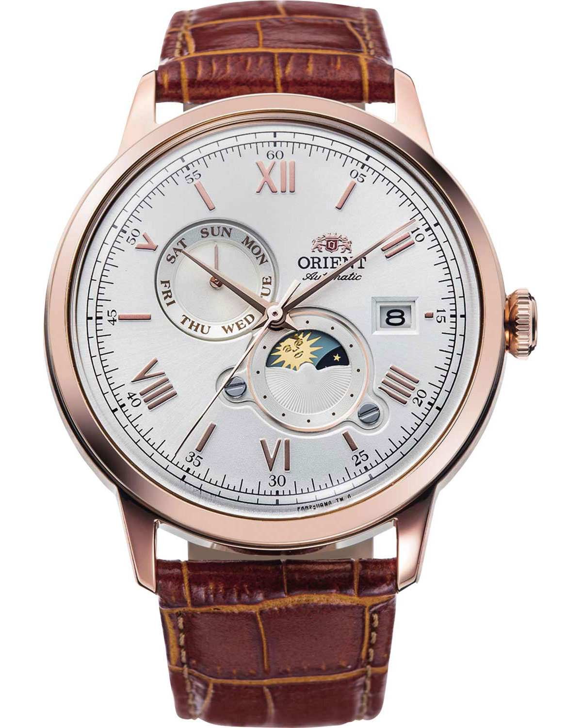 Ρολόι ORIENT Classic Sun and Moon Automatic Brown Leather Strap