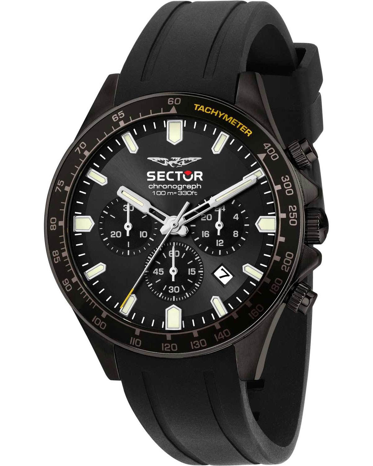 Ρολόι SECTOR 230 Chronograph Black Silicone Strap