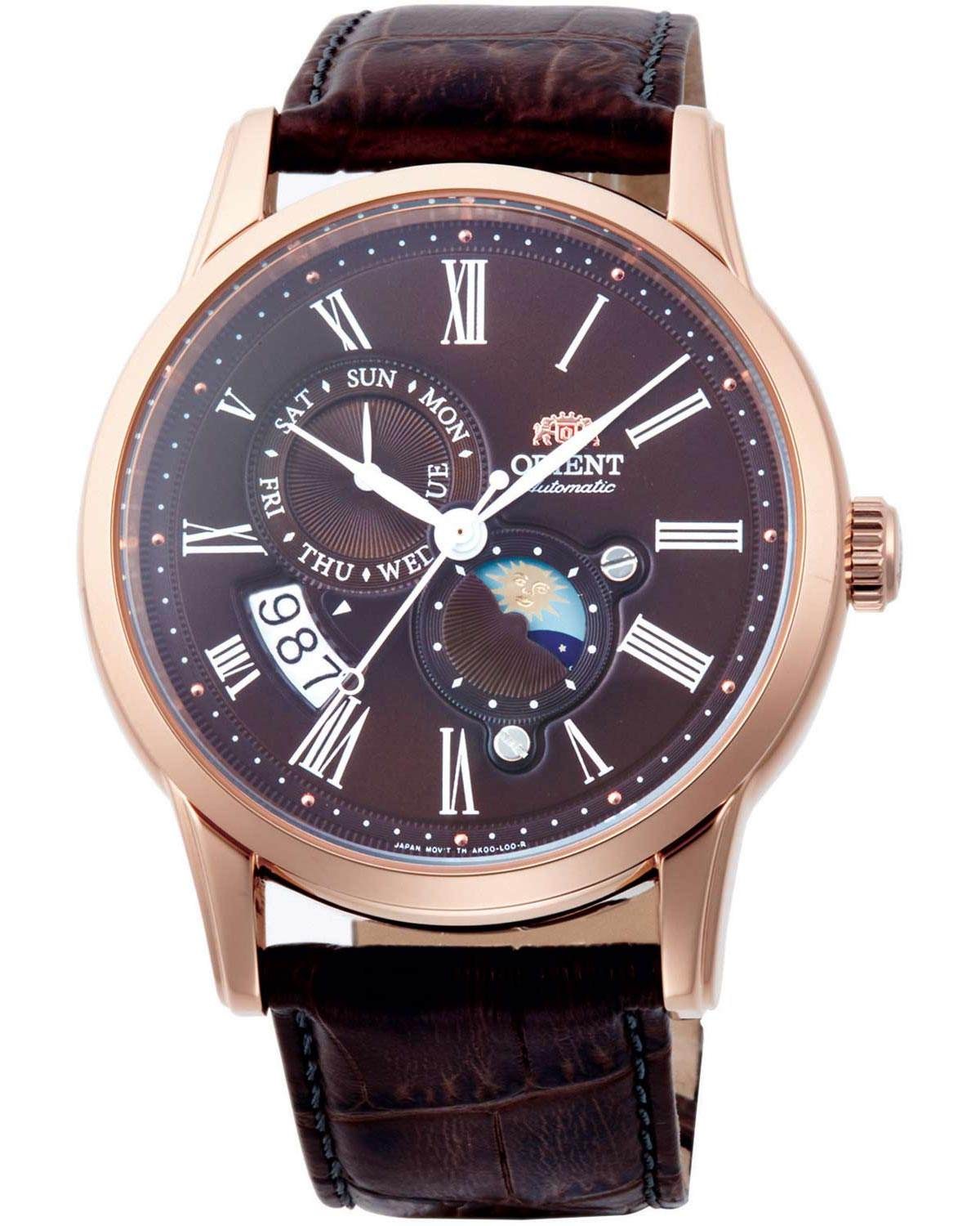 Ρολόι ORIENT Classic Sun and Moon Automatic Brown Leather Strap