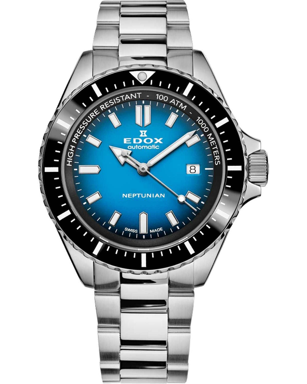 Ρολόι EDOX Neptunian Automatic Silver Stainless Steel Bracelet