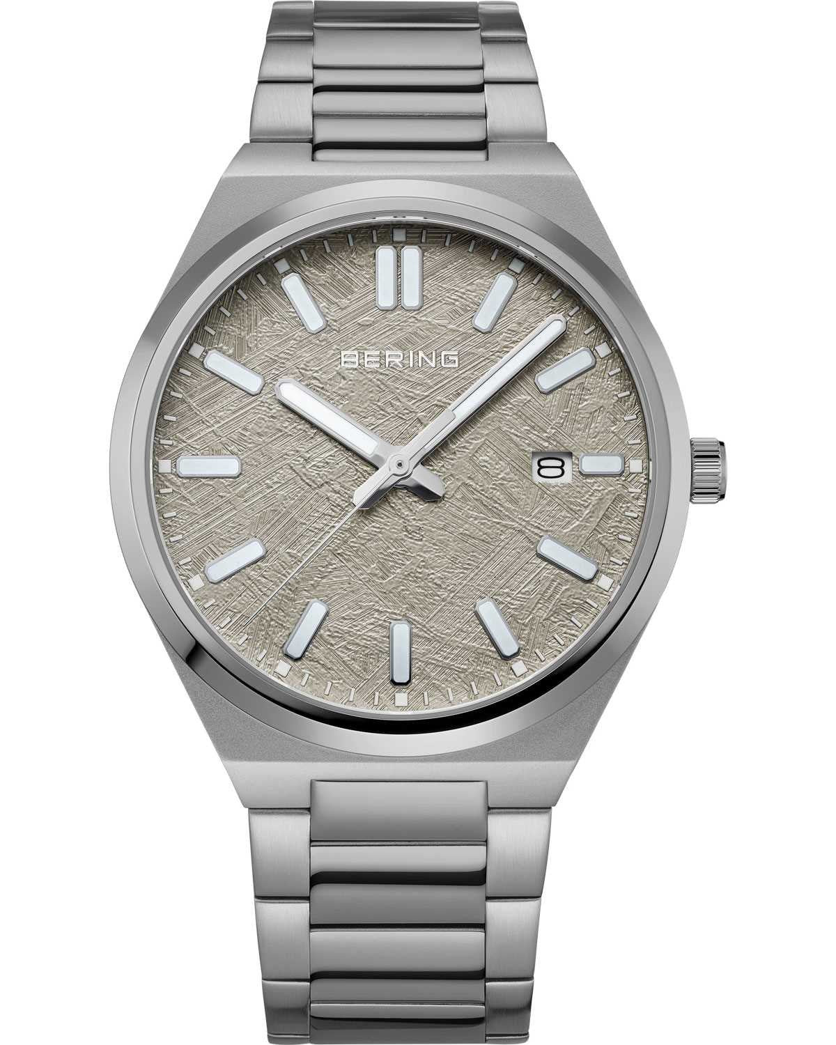 Ανδρικό ρολόι BERING Sport Classic με γκρι μπρασελέ από ανοξείδωτο ατσάλι
