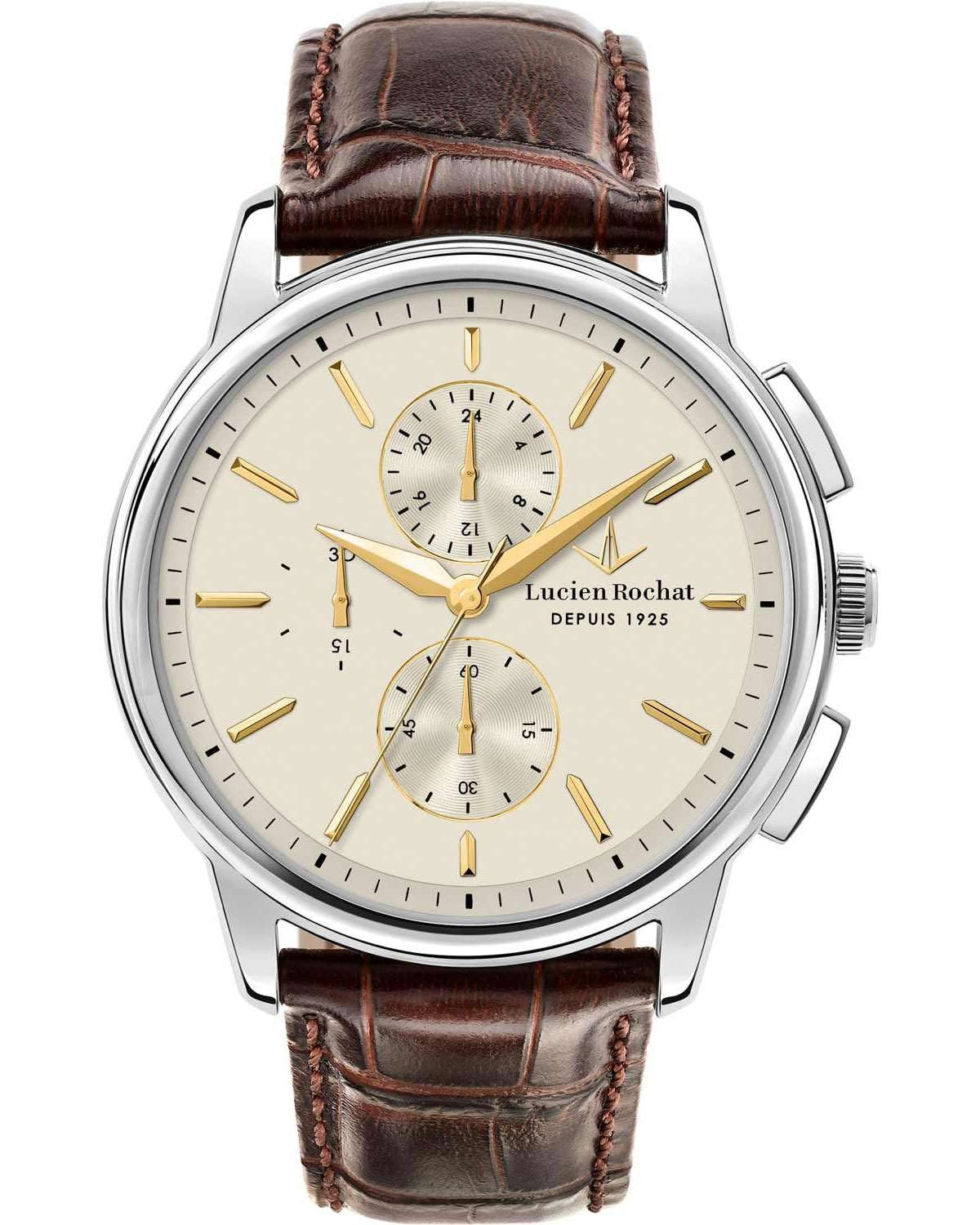 Ρολόι LUCIEN ROCHAT Iconic Chronograph Brown Leather Strap