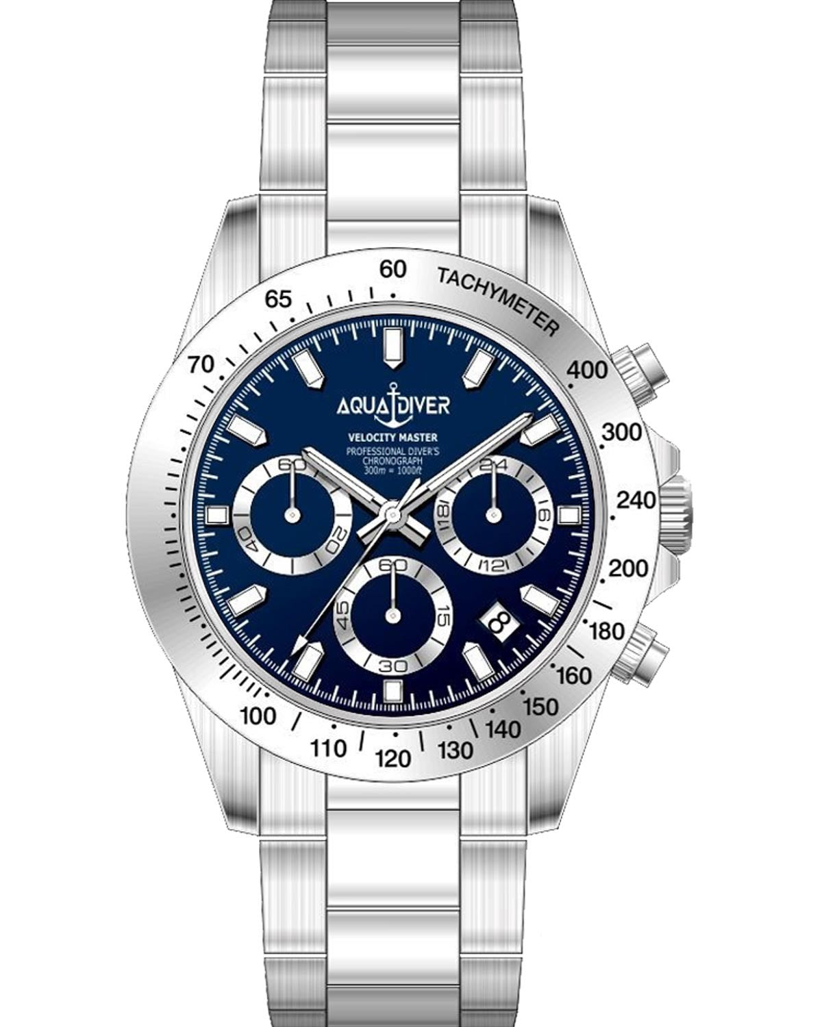 Ρολόι AQUADIVER Velocity Master Chronograph Silver Stainless Steel Bracelet