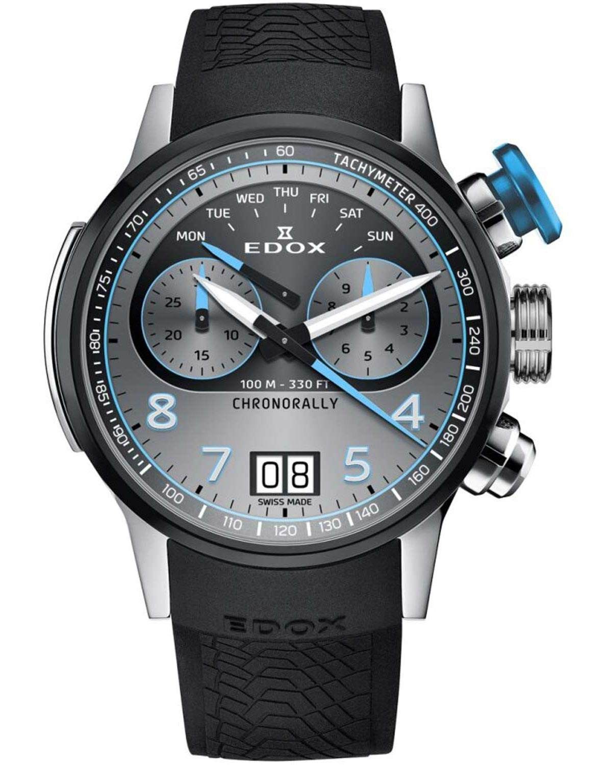 Ρολόι EDOX Chronorally Chronograph Black Rubber Strap Special Edition