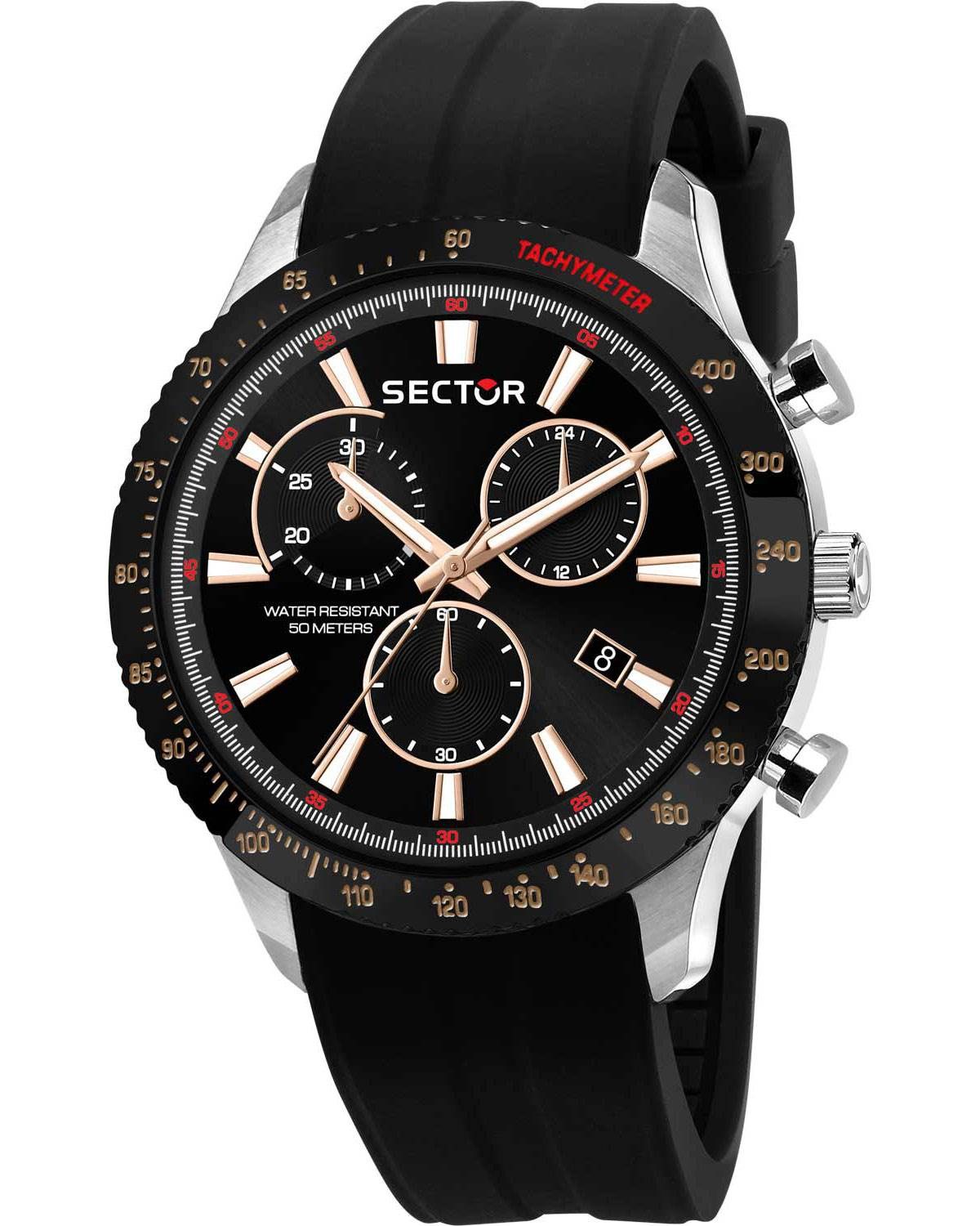 SECTOR 270 Chronograph Black Silicone Strap