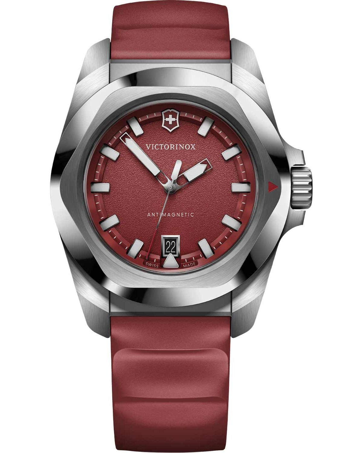 Ανδρικό ρολόι VICTORINOX I.N.O.X. με κόκκινο λουράκι από καουτσούκ