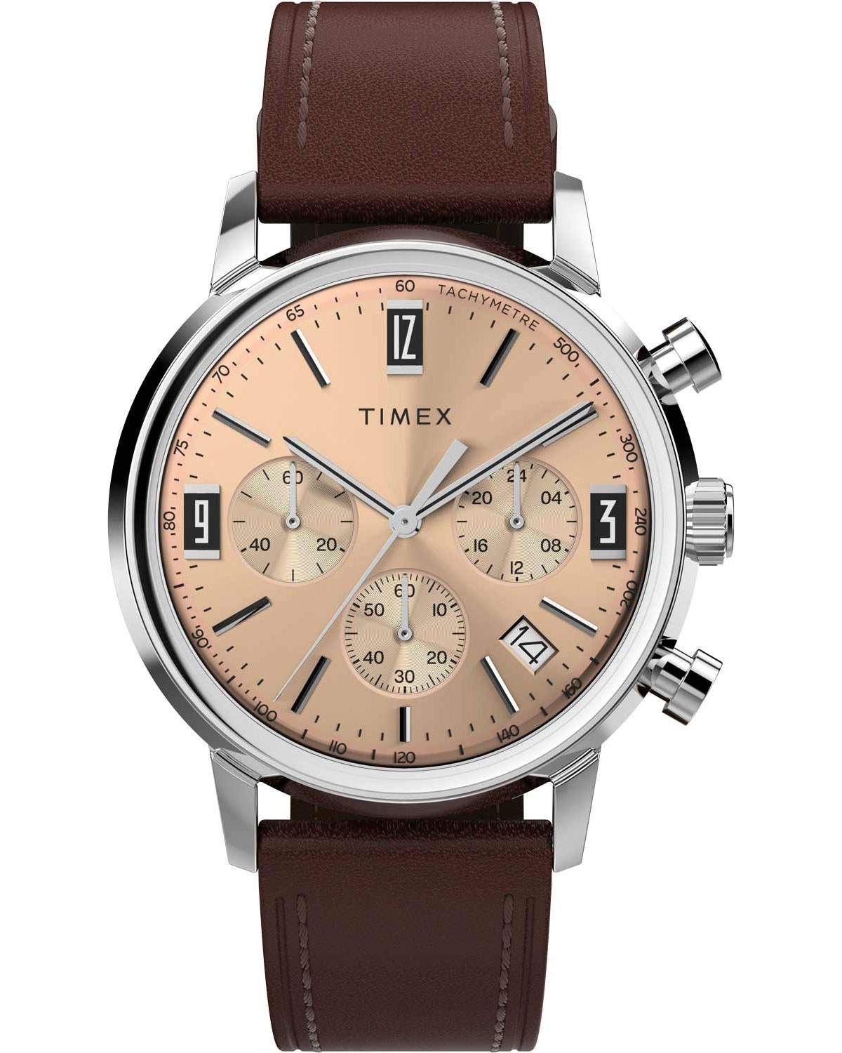 Ρολόι TIMEX Marlin Chronograph Brown Leather Strap