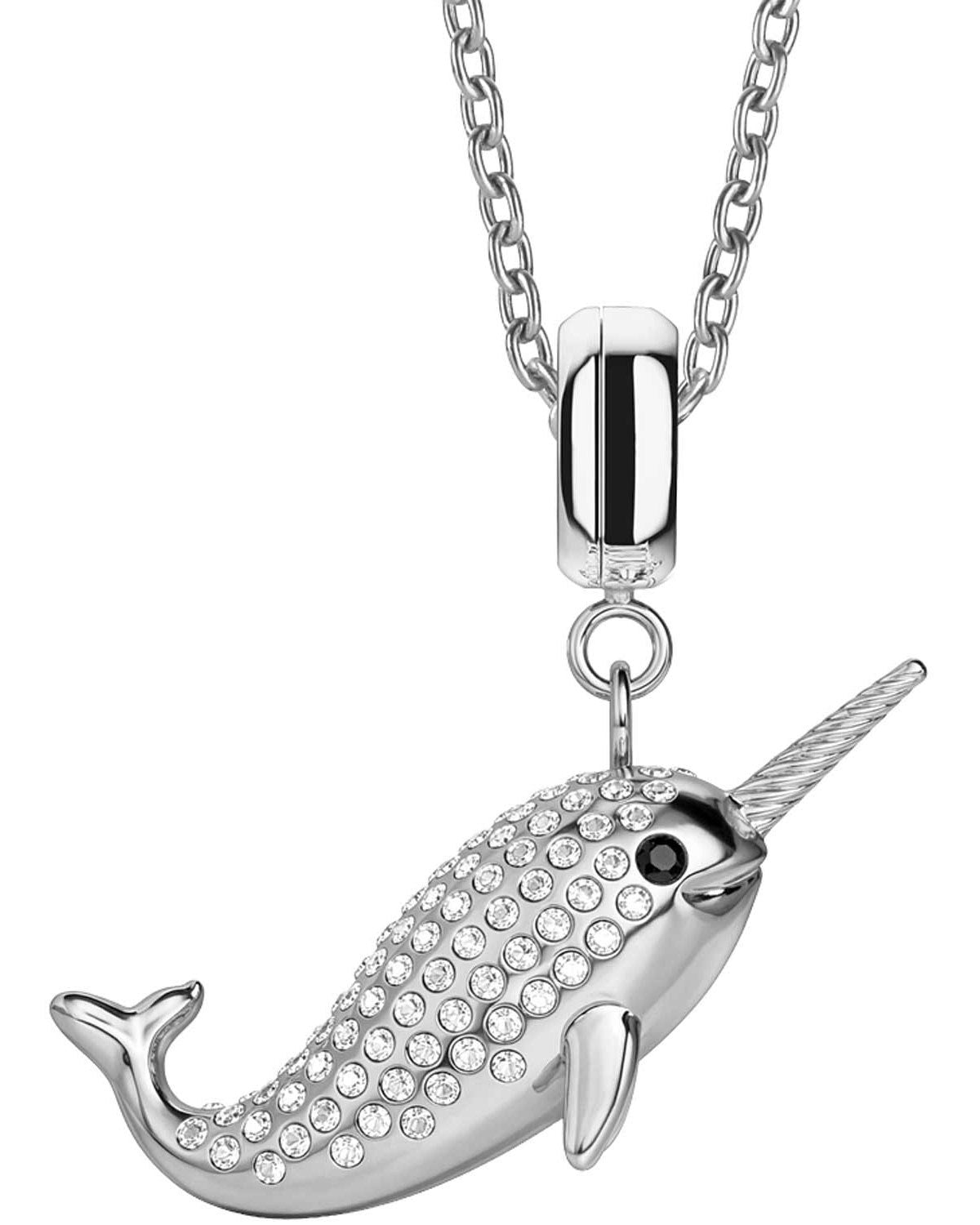 Κολιέ BERING Polar Animals POLAR WHALE SET SILVER από ανοξείδωτο ατσάλι