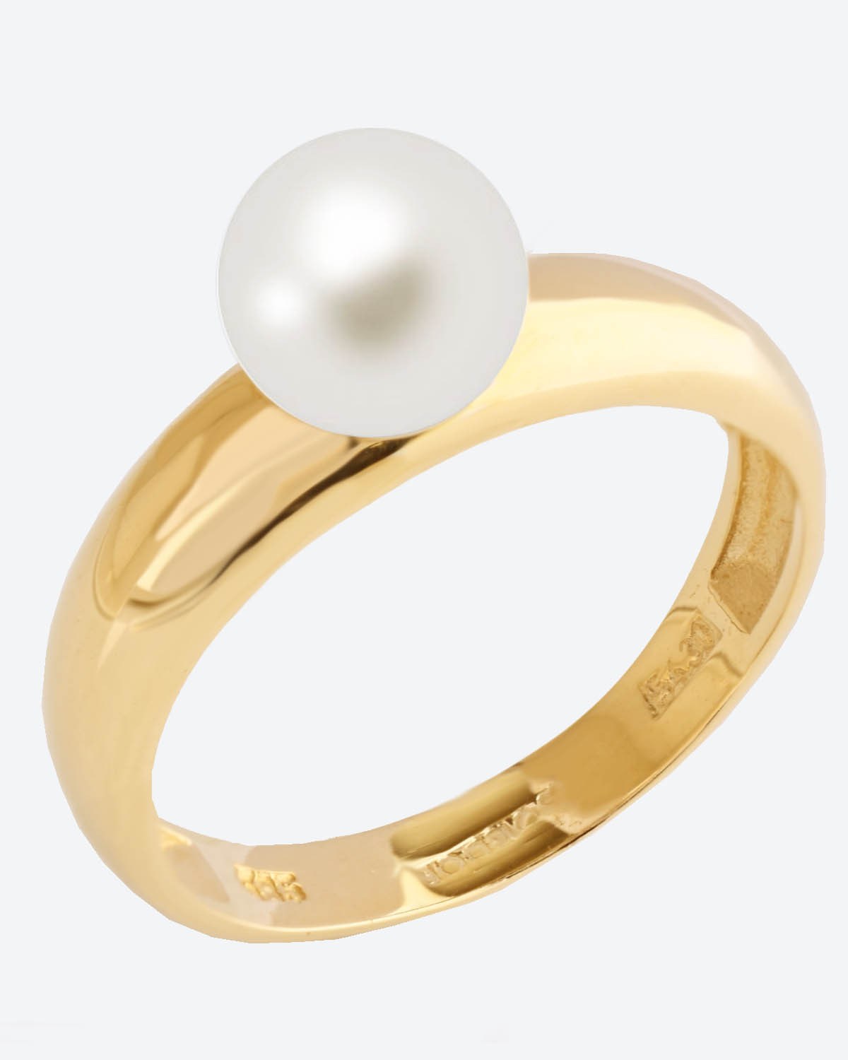 Μονόπετρο δαχτυλίδι SOLEDOR Pearl Sparkle από χρυσό 14Κ με μαργαριτάρι