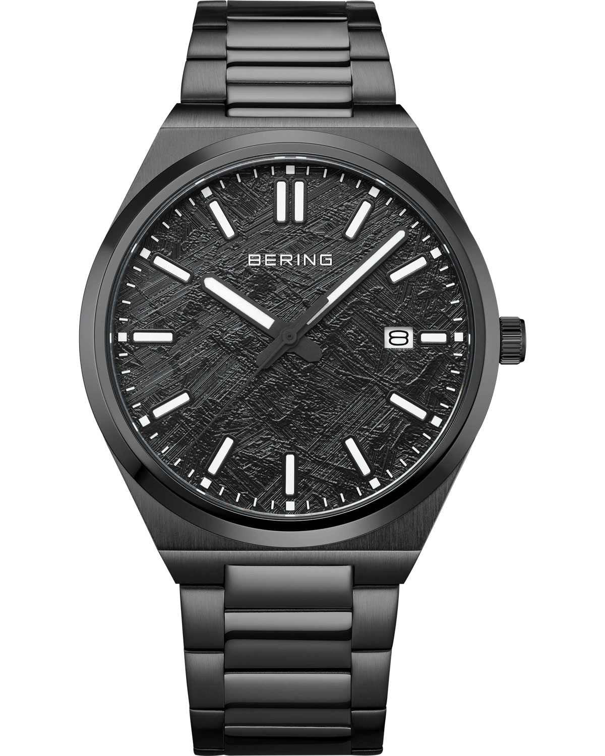Ανδρικό ρολόι BERING Sport Classic με μαύρο μπρασελέ από ανοξείδωτο ατσάλι