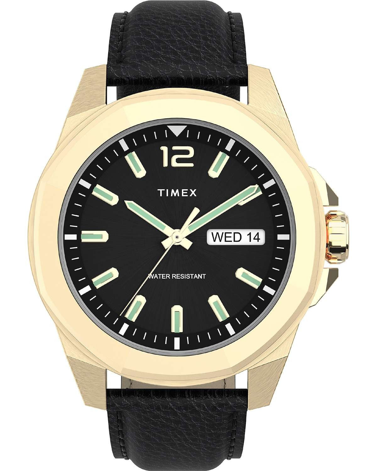 TIMEX Essex Avenue Black Leather Strap