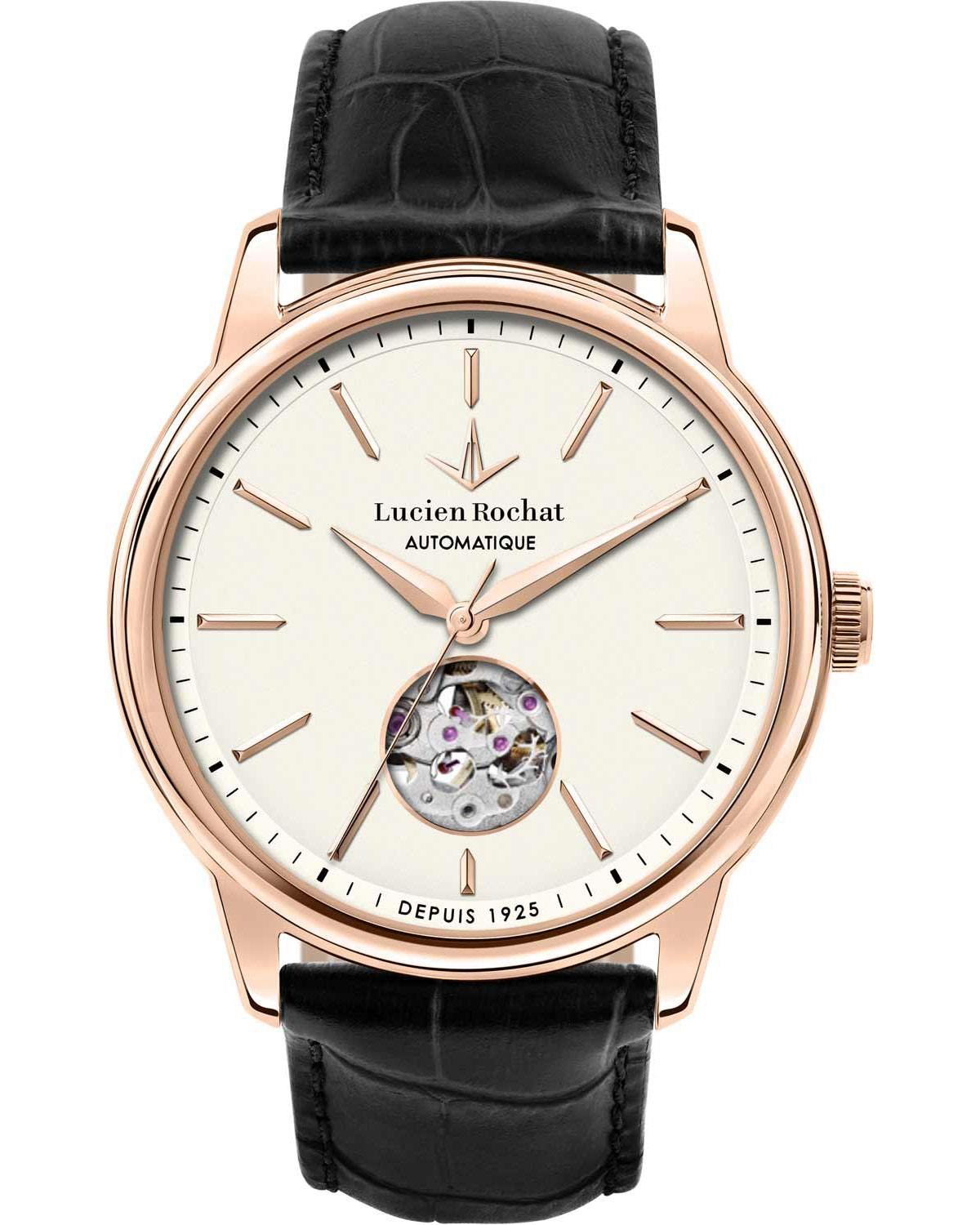 Ρολόι LUCIEN ROCHAT Iconic Automatic Black Leather Strap