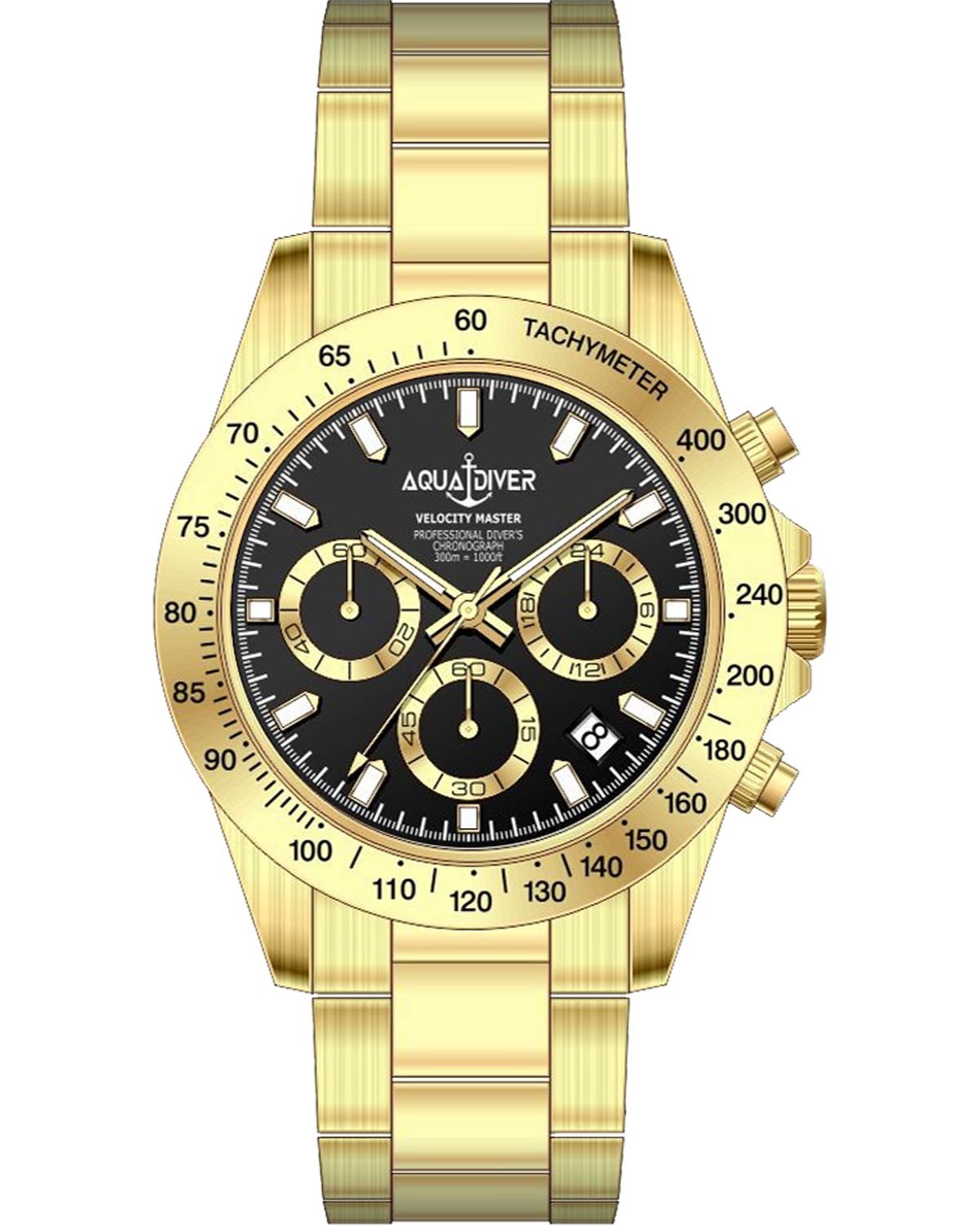 Ρολόι AQUADIVER Velocity Master Chronograph Gold Stainless Steel Bracelet