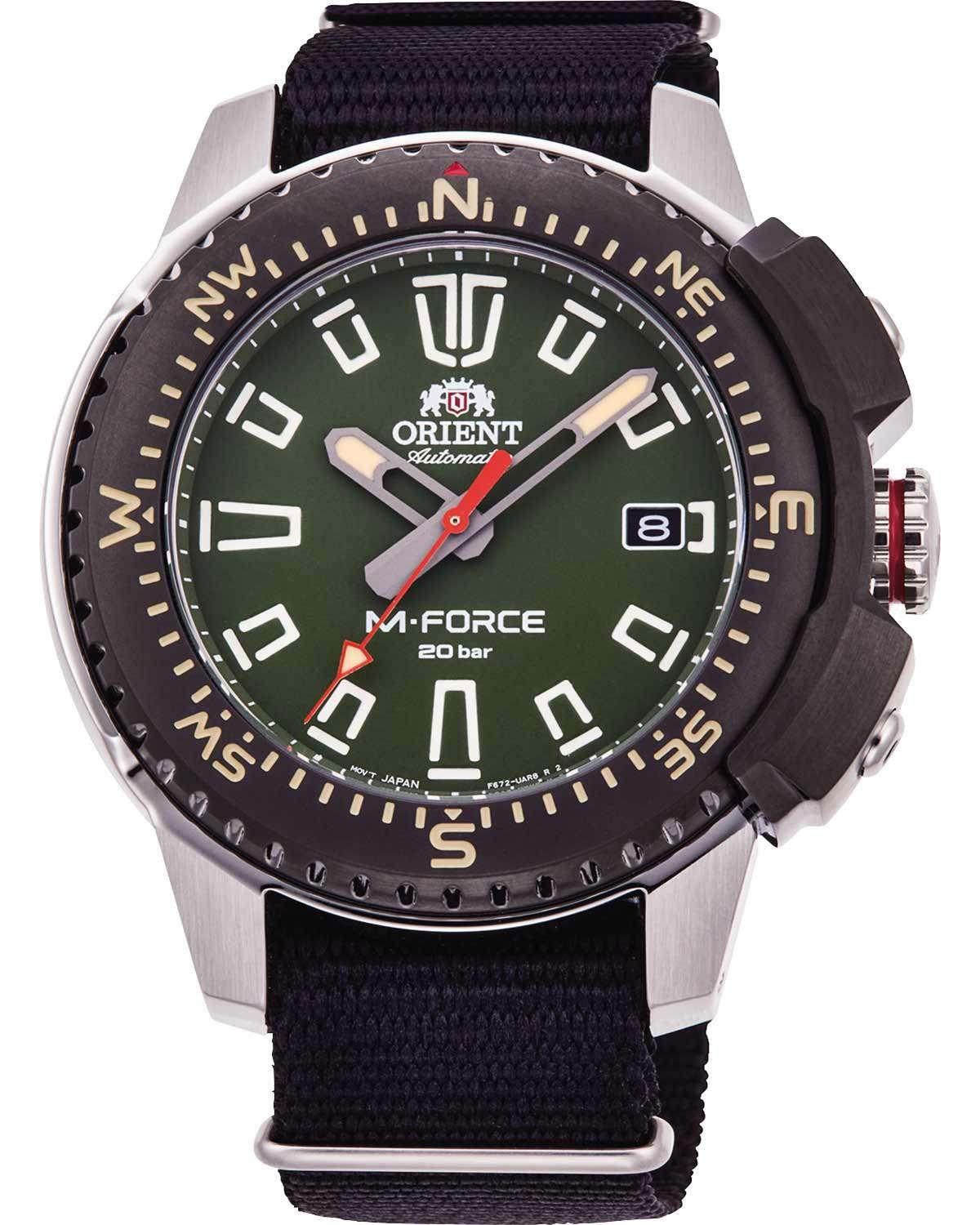 Ρολόι ORIENT Sports M-Force Land Automatic Green Fabric Strap