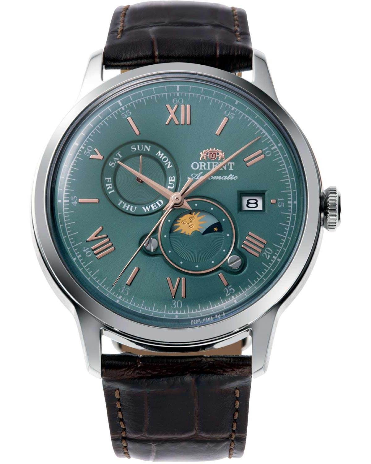 Ρολόι ORIENT Classic Sun and Moon Automatic Brown Leather Strap