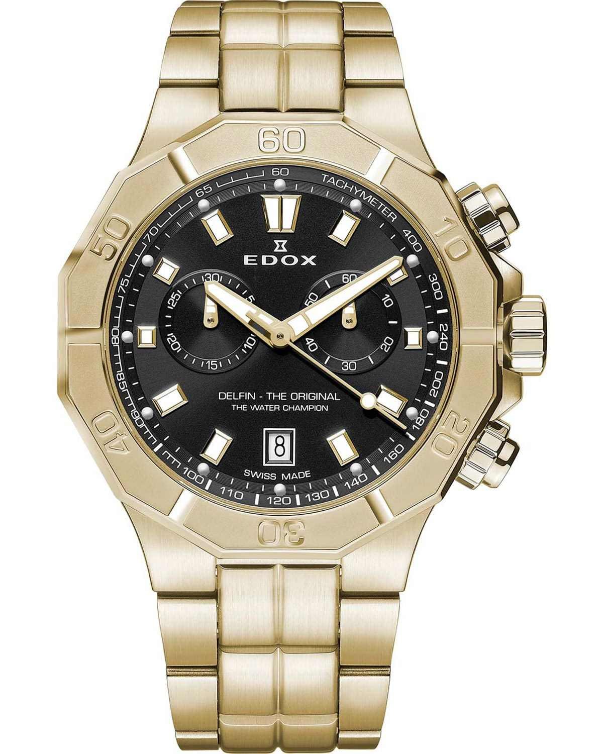 Ρολόι EDOX Delfin The Original Chronograph Gold Stainless Steel Bracelet