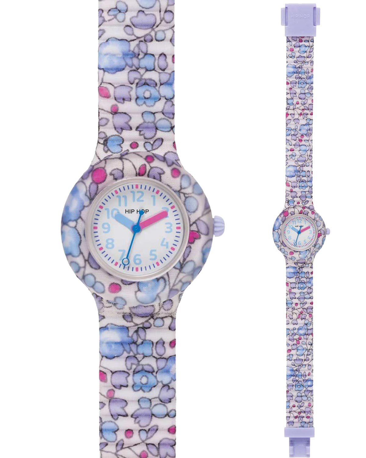 Παιδικό ρολόι HIP HOP Flower Power Light Blue Multicolor Comb. Materials Strap