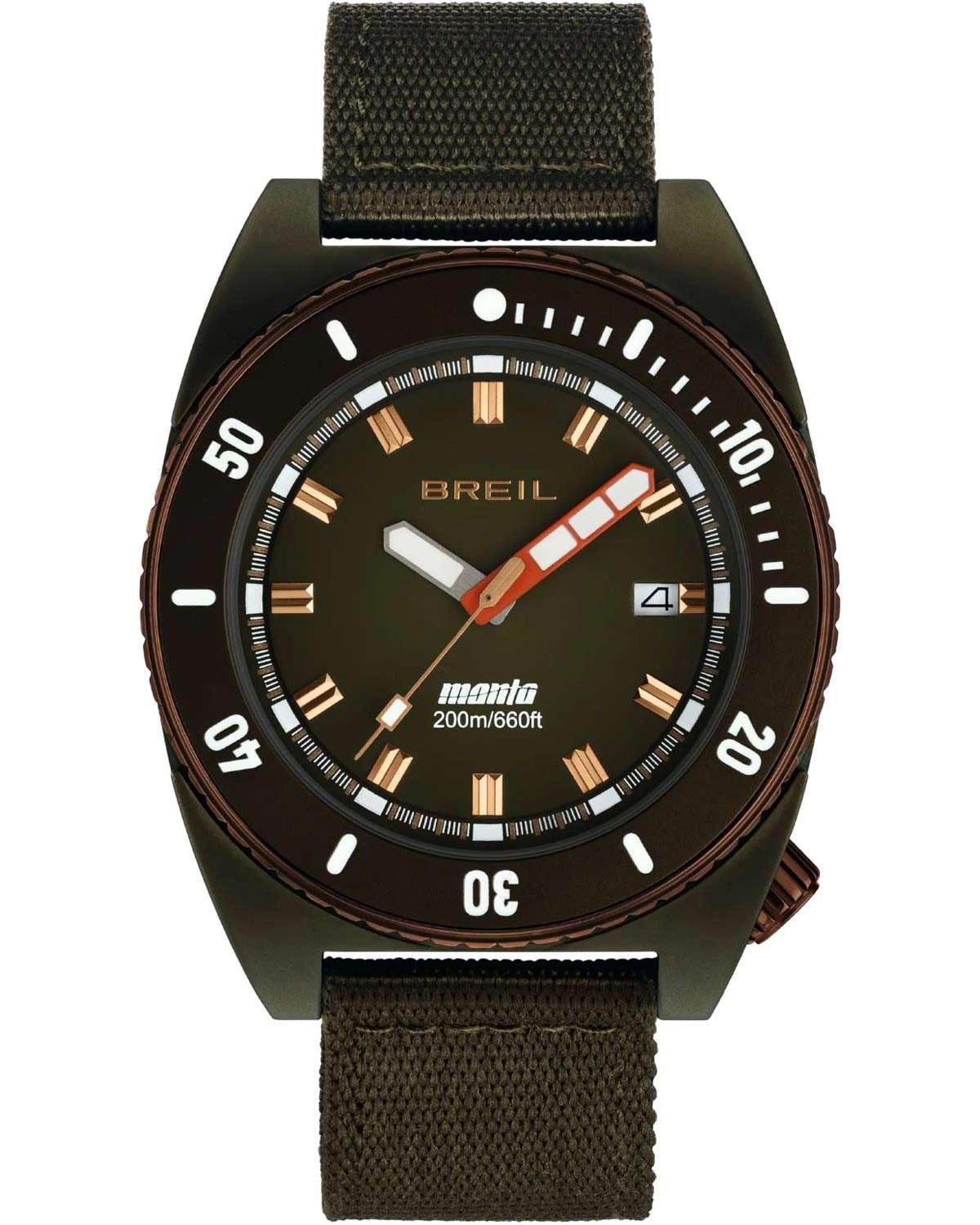 Ρολόι BREIL Manta Seeker Divers Olive Oil Fabric Strap