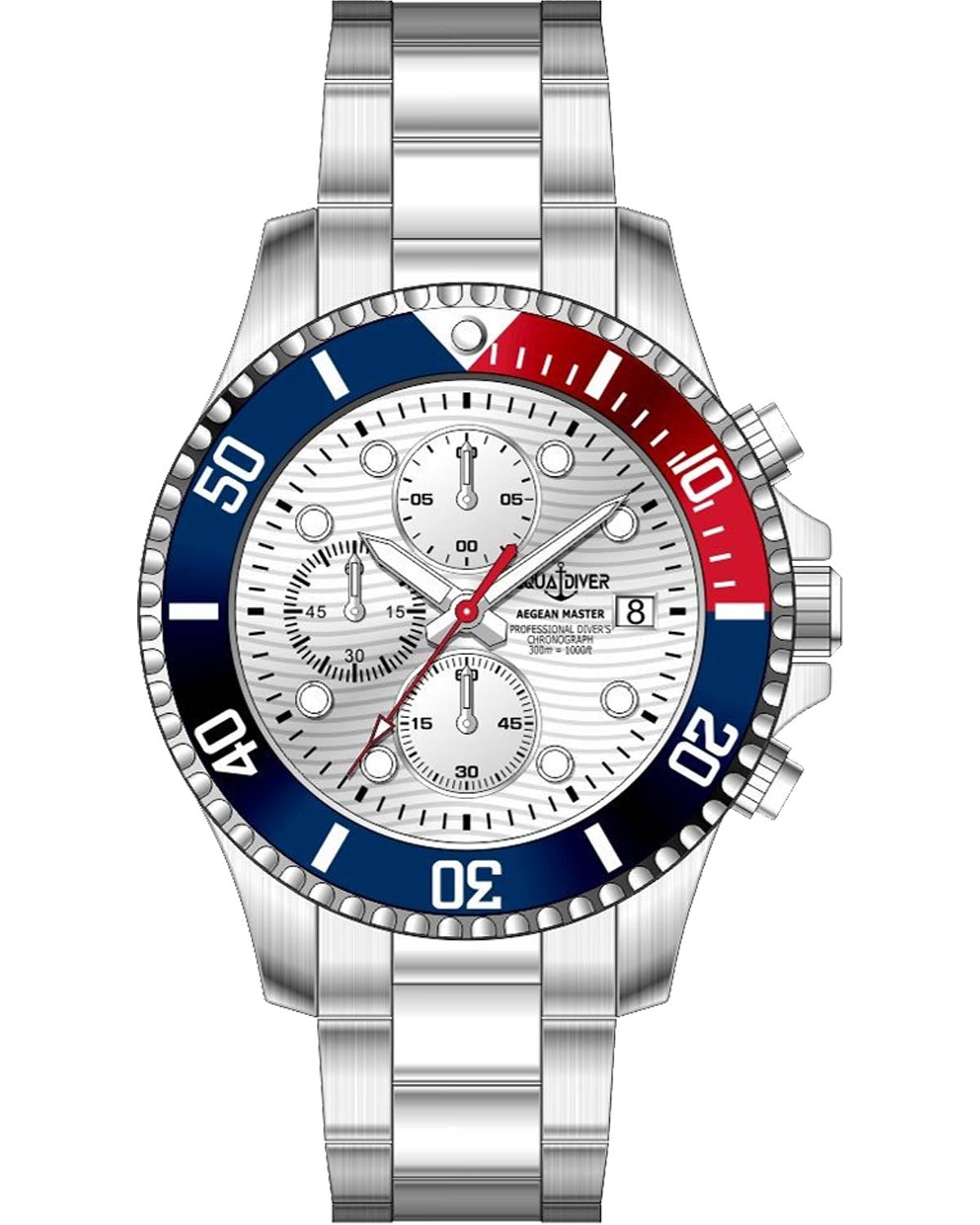 Ρολόι AQUADIVER Aegean Master Chronograph Silver Stainless Steel Bracelet