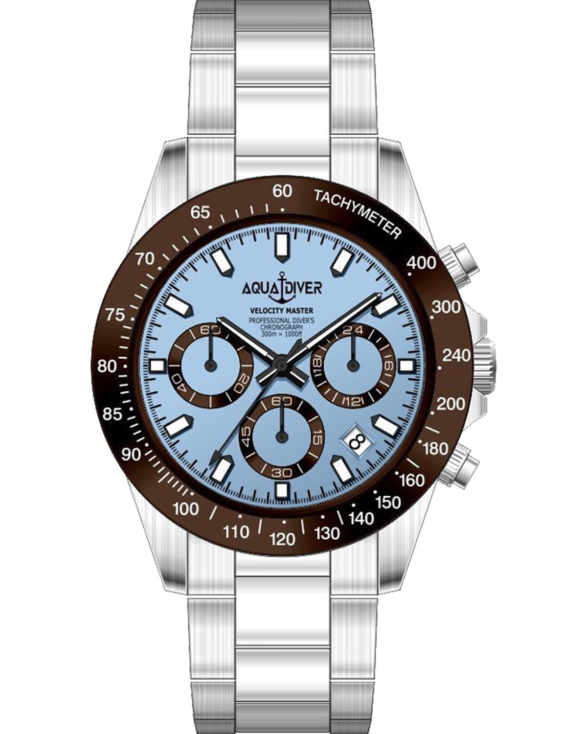 Ρολόι AQUADIVER Velocity Master Chronograph Silver Stainless Steel Bracelet