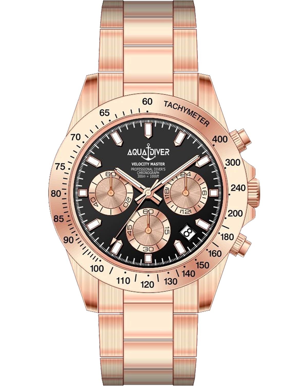 Ρολόι AQUADIVER Velocity Master Chronograph Rose Gold Stainless Steel Bracelet